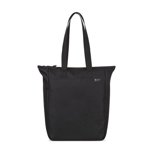 Renew AWARE™ rPET zippered tote bag by XD Collection, featuring eco-friendly recycled fabric and sturdy zipper closure.