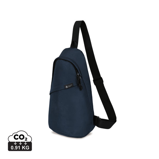 Renew AWARE™ rPET Sling Bag by XD Collection, eco-friendly bag with adjustable strap and minimalist design, for travel and everyday use.