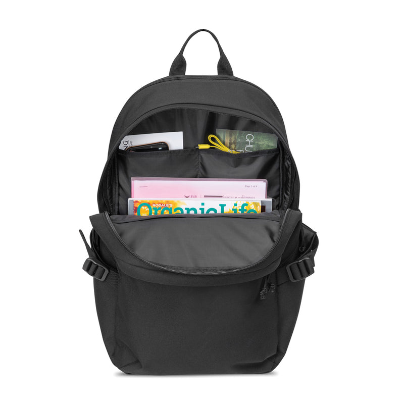 Load image into Gallery viewer, Renew AWARE™ rPET 15-inch laptop backpack by XD Collection, featuring eco-friendly materials and a sleek, functional design.

