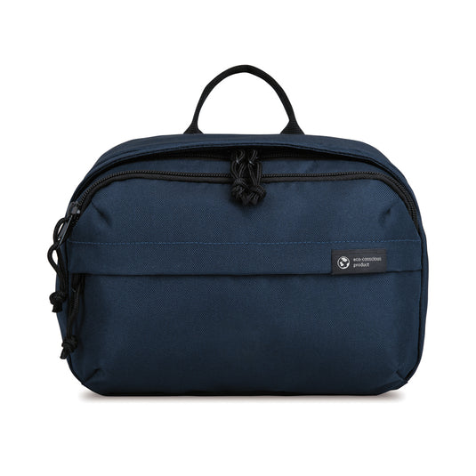 Renew AWARE™ rPET toiletry bag by XD Collection, eco-friendly travel bag with zipper closure and compact design.