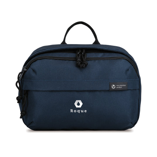Renew AWARE™ rPET toiletry bag by XD Collection, eco-friendly travel bag with zipper closure and compact design.