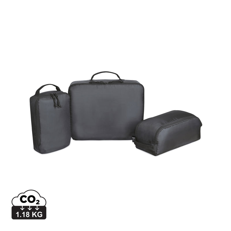 Load image into Gallery viewer, Renew AWARE™ rPET 3-piece packing cube set by XD Collection, lightweight fabric travel bags for organized packing.
