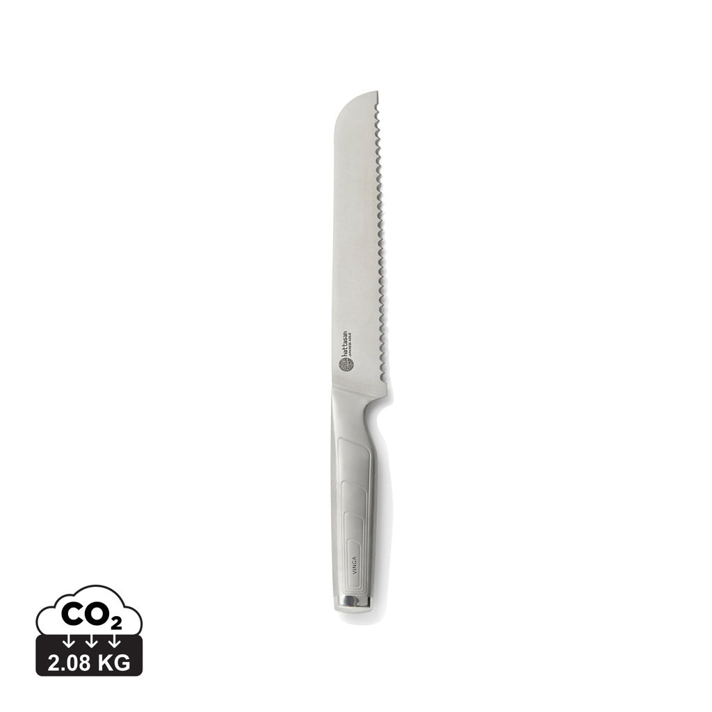 Vinga Hattasan bread knife with a stainless steel blade and ergonomic handle, designed for slicing bread easily and precisely.