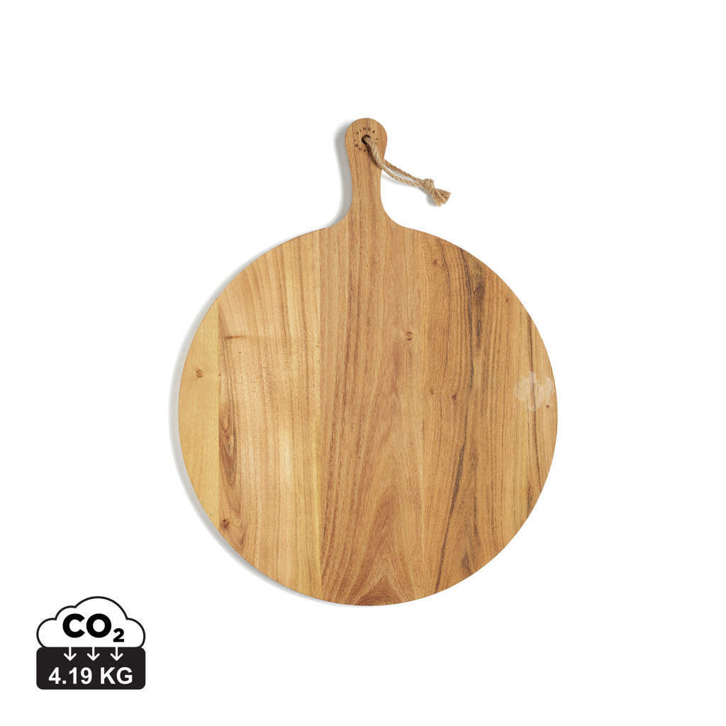 Vinga Buscot round wooden serving board for home and living, showcasing a smooth, polished surface perfect for serving food.