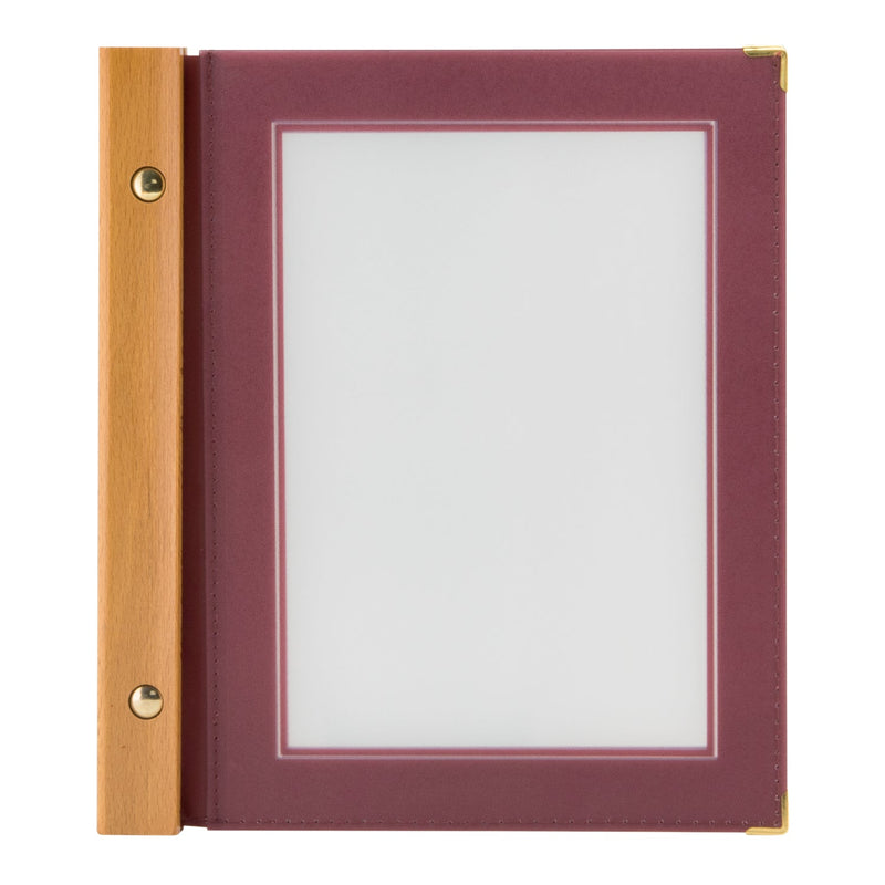 Load image into Gallery viewer, Securit Menu Set - Wood A5 Wine Red - 10 Menu Holders + 20 Extra Pouches
