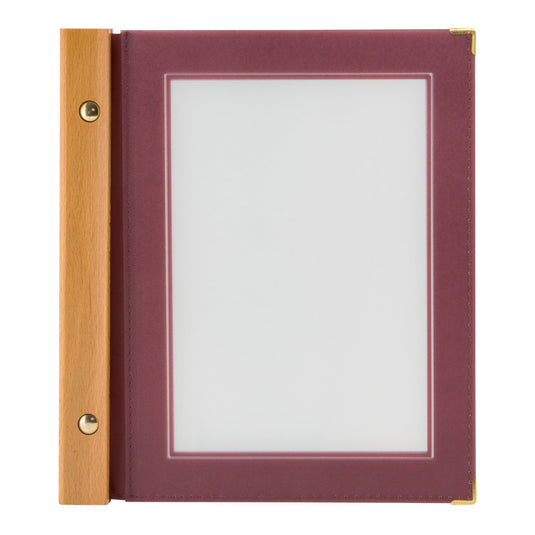 Securit Menu Set - Wood A5 Wine Red - 10 Menu Holders + 20 Extra Pouches