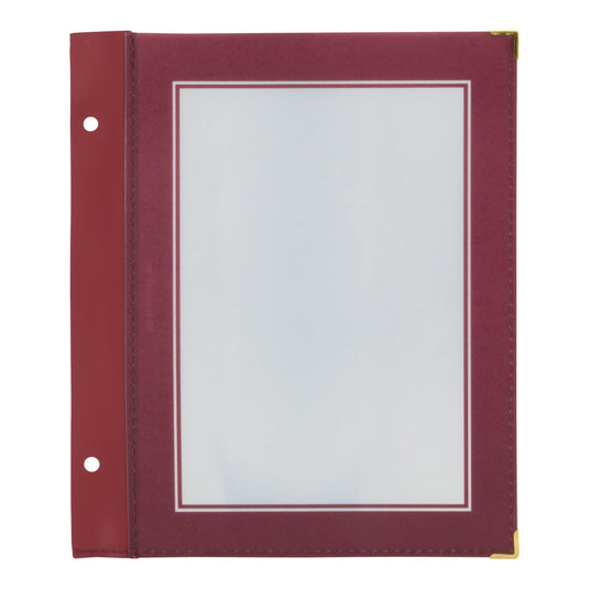 Securit Menu Set - Wood A5 Wine Red - 10 Menu Holders + 20 Extra Pouches