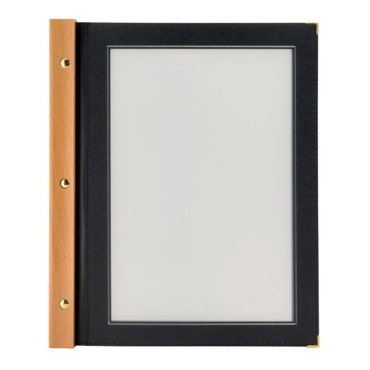 Securit Menu Set - Wood A4 Black - 10 Menu Holders + 20 Extra Pouches