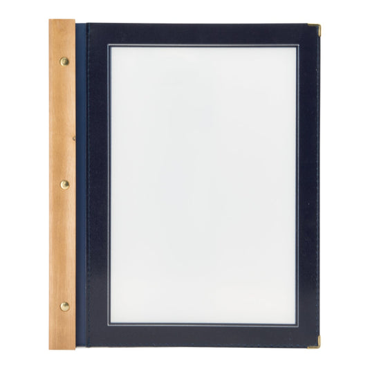 Securit Menu Set - Wood A4 Blue - 10 Menu Holders + 20 Extra Pouches