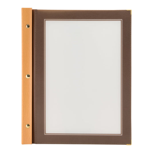 Securit Menu Set - Wood A4 Brown - 10 Menu Holders + 20 Extra Pouches