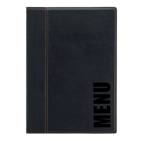 Securit Front-of-House Set - Trendy A4 Black - 10 Menu Holders + 10 Bill Presenters