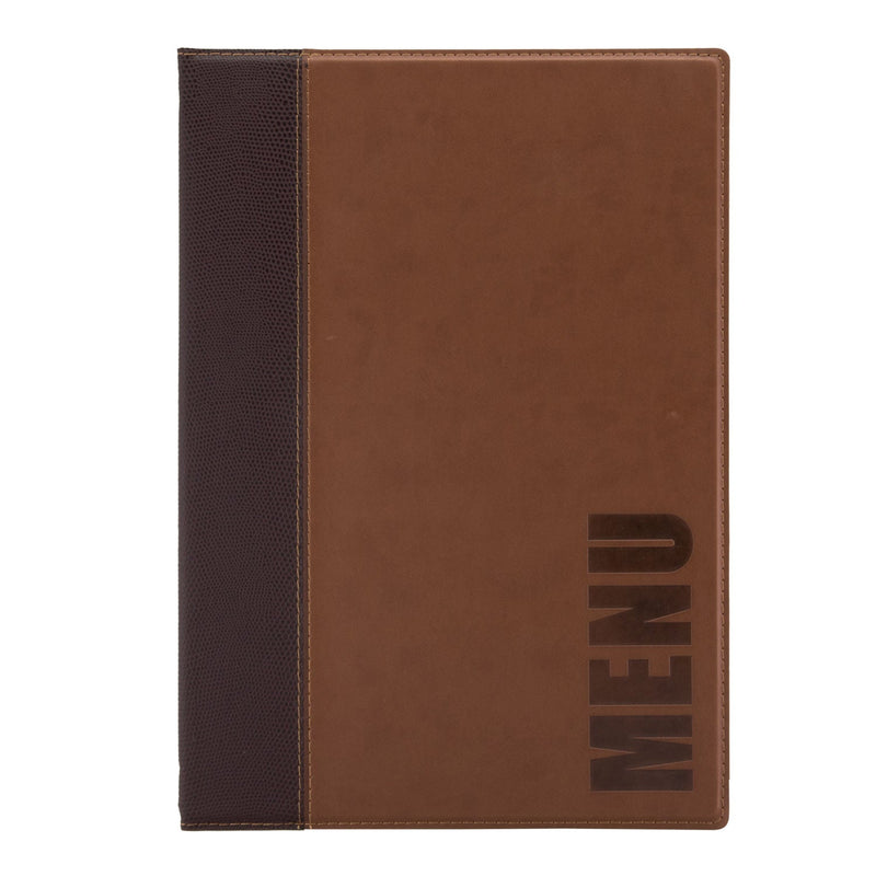 Load image into Gallery viewer, Securit Menu Set - Trendy A4 Light Brown - 10 Menu Holders + 20 Extra Pouches
