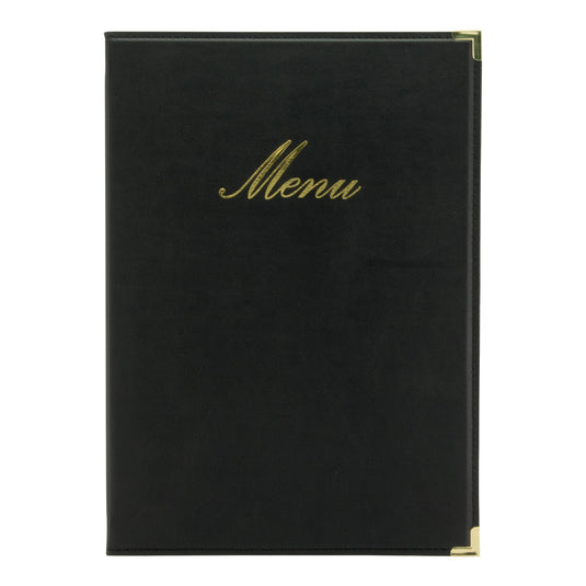 Securit Menu Suite - Classic A4 Black - 10 Menu Holders + 10 Wine Cards + 10 Bill Presenters