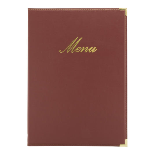 Securit Menu Set - Classic A4 Wine Red - 10 Menu Holders + 20 Extra Pouches