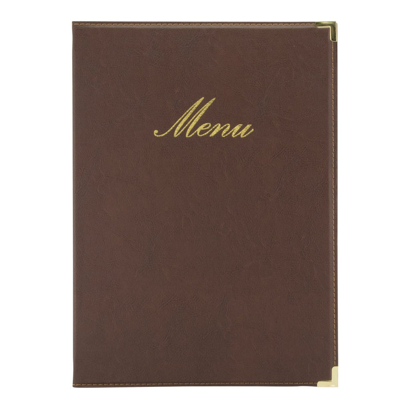 Load image into Gallery viewer, Securit Menu Set - Classic A4 Brown - 10 Menu Holders + 20 Extra Pouches
