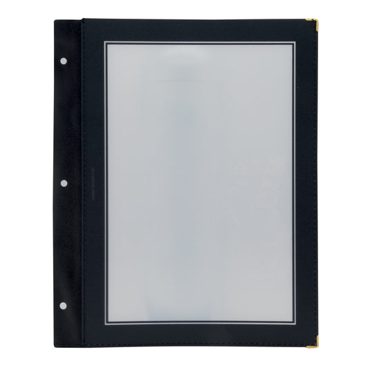Set of 10 black wood menu holders by Securit, 32.2x26x0.1cm, designed for displaying menus or signs.