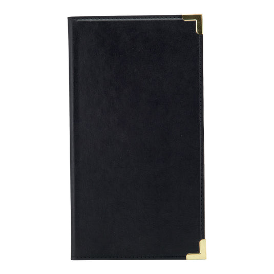 Black Securit Classic menu holders, 23.9x13.1cm, pack of 10, designed to display menus attractively.