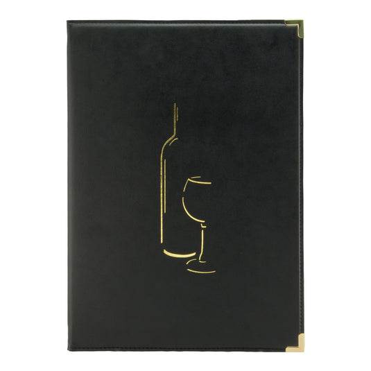 Black Securit Classic menu holders, 34.4x24.5cm, pack of 10, designed for displaying menus in restaurants or cafes.