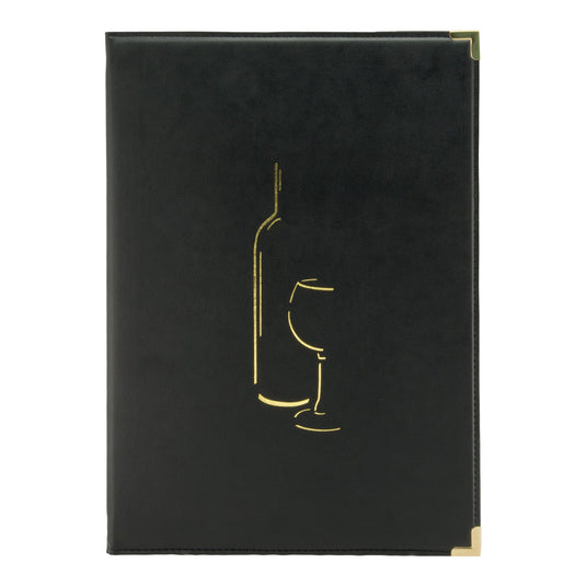 Securit Menu Suite - Classic A4 Black - 10 Menu Holders + 10 Wine Cards + 10 Bill Presenters