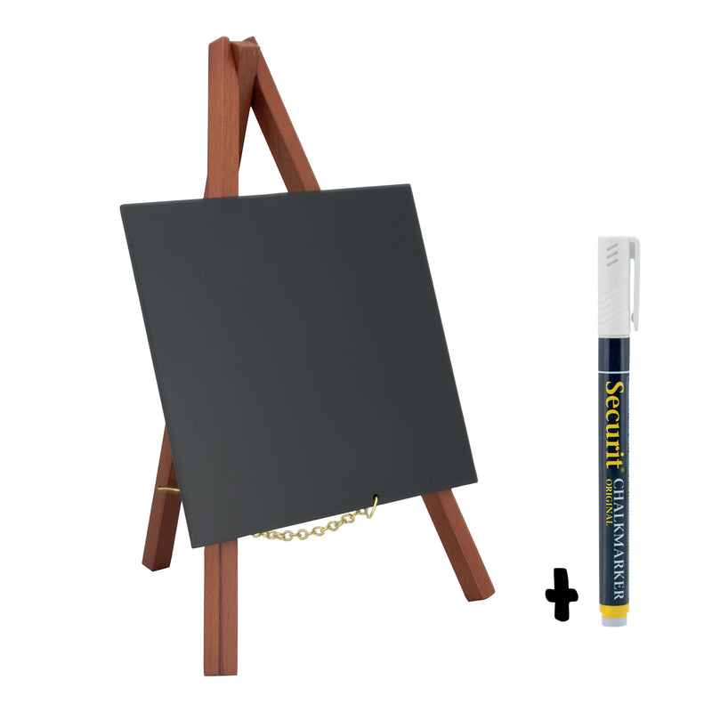 Load image into Gallery viewer, Securit Table Chalkboards - Mini Easel - Mahogany 24,4x15x13,5cm - Pack of 6
