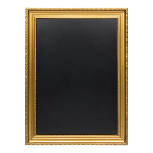 Securit Chalkboard Set - Gold Framed Wall Chalkboard 75x105 cm - Board + Waterproof Markers + Cleaner
