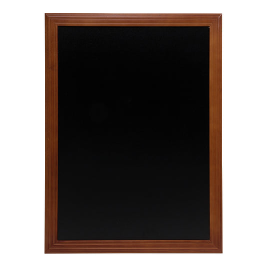 Securit wall chalkboard in mahogany finish, 76.3x56.5cm with a 2.5cm thickness, suitable for educational or display use.