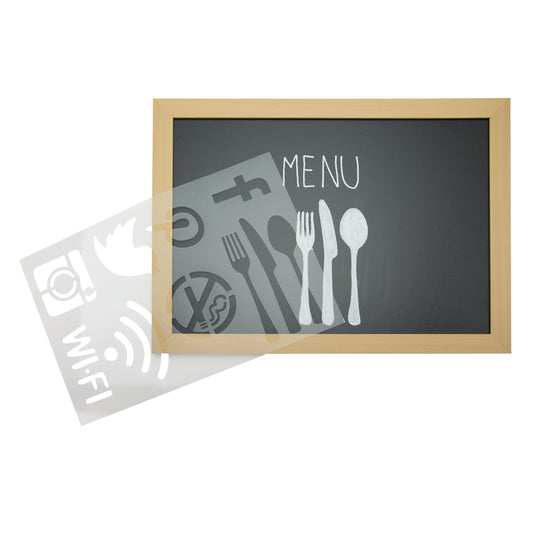Pack of 10 transparent Securit chalkmarkers with 32x22cm tips, ideal for arts, crafts, and writing on chalkboards.