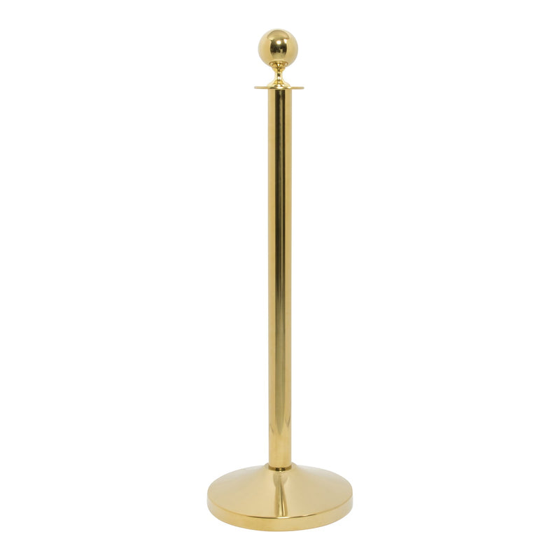 Load image into Gallery viewer, Securit Entrance Barrier Set - Classic Gold - 2 Posts &amp; Bases + Blue Velvet Rope
