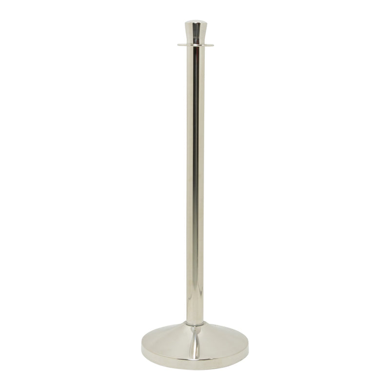 Load image into Gallery viewer, Securit Entrance Barrier Set - Classic Chrome - 2 Posts &amp; Bases + Black Braided Rope
