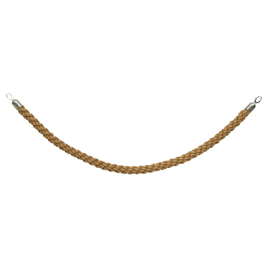 Set of 5 Securit Classic Ropes barrier systems in bronze, 59.5x4x4cm, with sturdy rope barriers for crowd control.