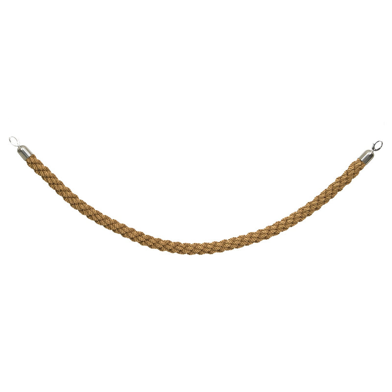 Load image into Gallery viewer, Securit Entrance Barrier Set - Classic Chrome - 2 Posts &amp; Bases + Bronze Braided Rope
