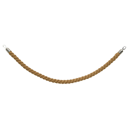 Securit Entrance Barrier Set - Classic Chrome - 2 Posts & Bases + Bronze Braided Rope