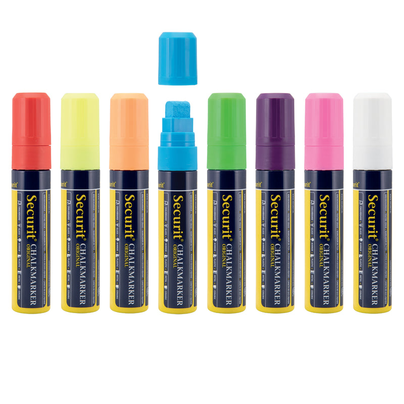 Load image into Gallery viewer, Securit Chalkmarkers - Wallet - Assorted Primary 15,5x2,7x2,7cm - Pack of 6
