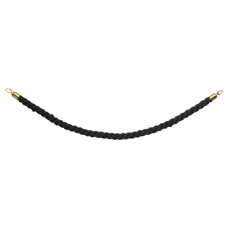 Load image into Gallery viewer, Securit Entrance Barrier Set - Classic Gold - 2 Posts &amp; Bases + Black Braided Rope
