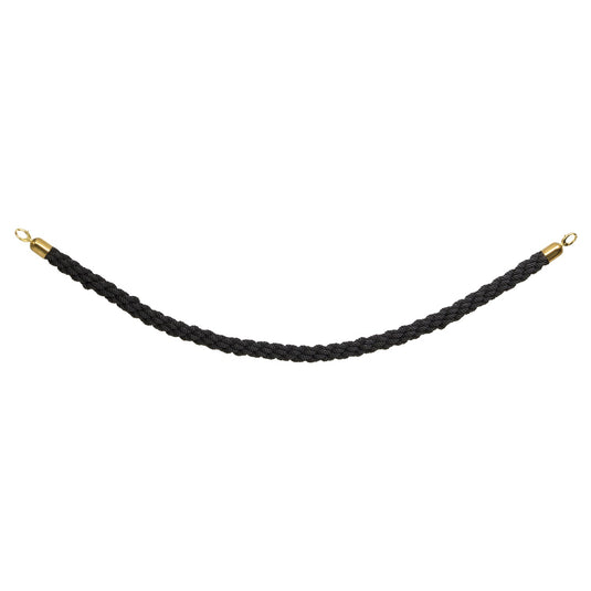 Securit Entrance Barrier Set - Classic Gold - 2 Posts & Bases + Black Braided Rope