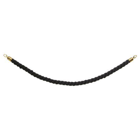 Securit Barriers Systems Classic Ropes in black, 59.5x4x4cm, pack of 5, with sturdy rope barriers for safety and crowd control.
