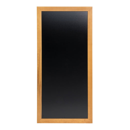 Securit Chalkboard Set - Long Rubberwood Wall Chalkboard in Teak 56x120 cm - Board + Waterproof Markers + Cleaner