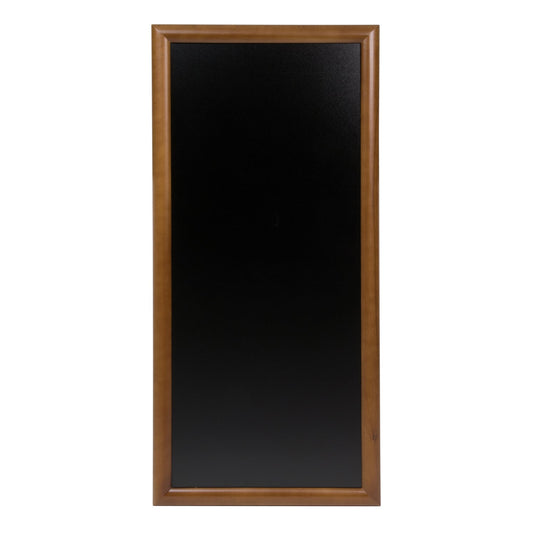 Securit Chalkboard Set - Long Rubberwood Wall Chalkboard in Dark Brown 56x120 cm - Board + Waterproof Markers + Cleaner