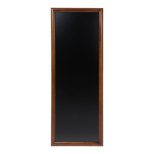 Long dark brown Securit wall chalkboard with dimensions 150x56x2.5cm, suitable for classroom or office use.