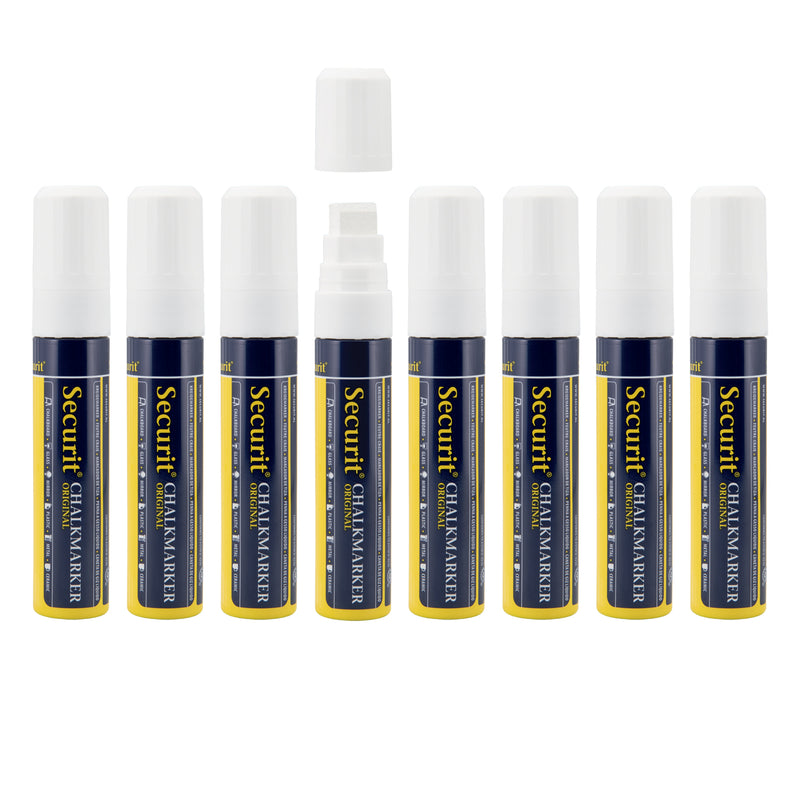 Load image into Gallery viewer, Securit Chalkmarkers - Wallet - White 15,5x2,7x2,7cm - Pack of 6
