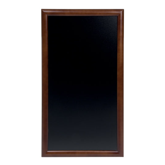 Securit Chalkboard Set - Long Rubberwood Wall Chalkboard in Dark Brown 56x100 cm - Board + Waterproof Markers + Cleaner