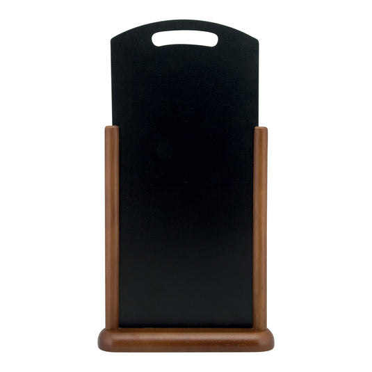 Set of five Securit dark brown table chalkboards with elegant handles, measuring 47x26x7cm for versatile display use.