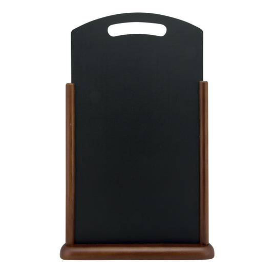 Set of five Securit dark brown table chalkboards with elegant handles, measuring 54x35x7cm for versatile use.