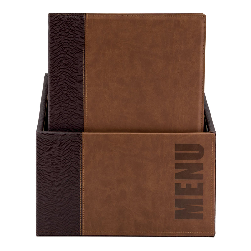 Load image into Gallery viewer, Securit Menu Holders - Boxes Trendy - Brown 35,2x27,9x19,7cm - Pack of 2
