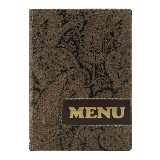 Securit Menu Set - Design A4 Paisley - 10 Menu Holders + 20 Extra Pouches