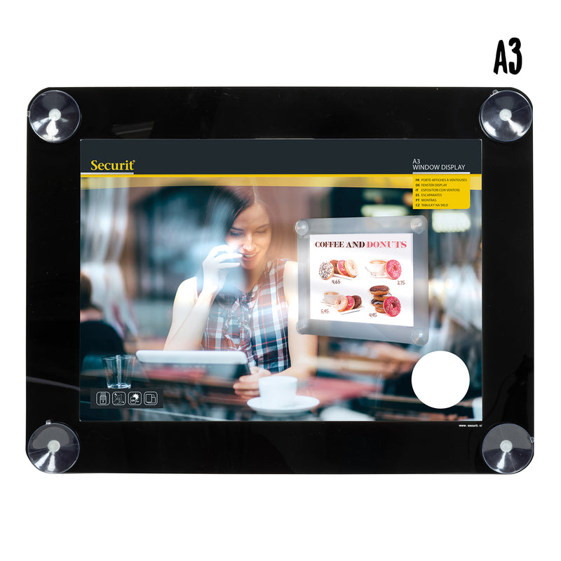 Load image into Gallery viewer, Securit Posterframes - Window - Black 52,3x39,8x0,2cm - Pack of 6
