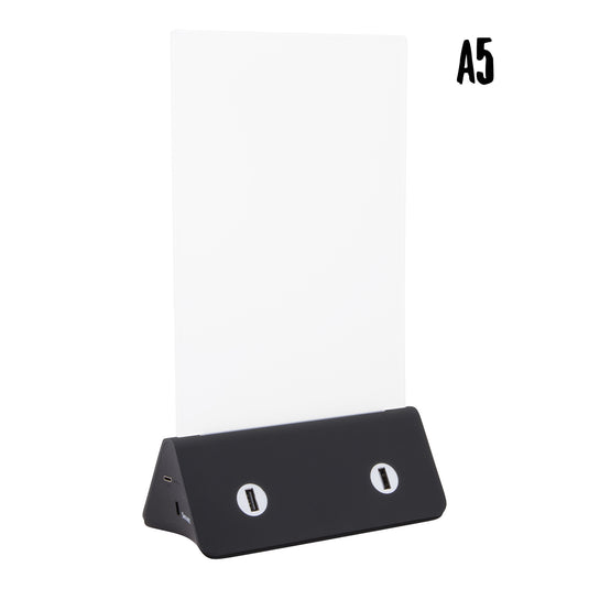 Black Securit posterframe with transparent front, 27.7x16x7cm, designed for displaying posters and visuals.