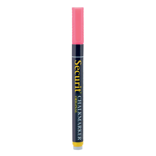 Pack of 12 Securit pink chalkmarkers, loose chalk pens, 14x1x1.5cm, ideal for chalkboard writing and creative projects.