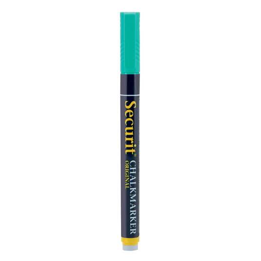 Set of 12 Securit chalkmarkers in green, loose chalk markers measuring 14x1x1.5cm for writing on chalkboards and surfaces.