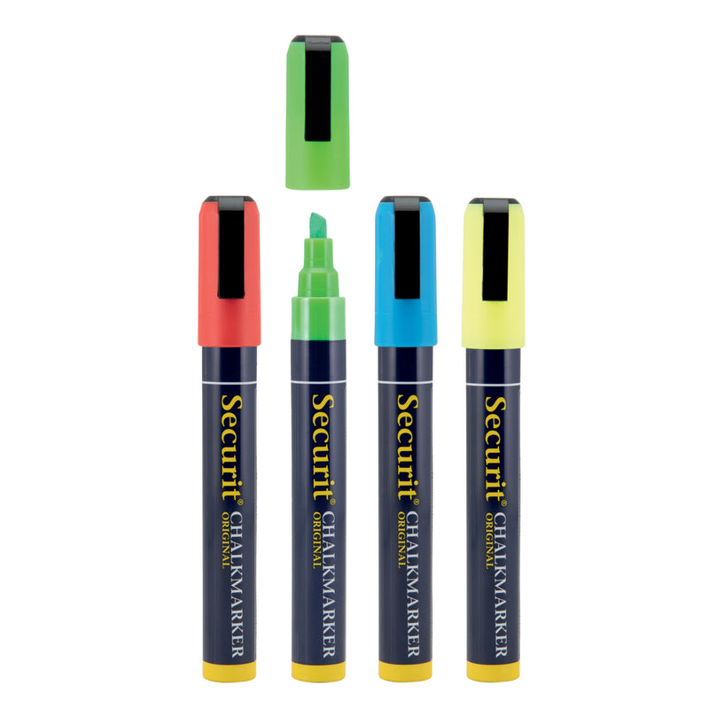 Load image into Gallery viewer, Securit Chalkmarkers - Wallet - Assorted Primary 14,5x1,5x2cm - Pack of 12

